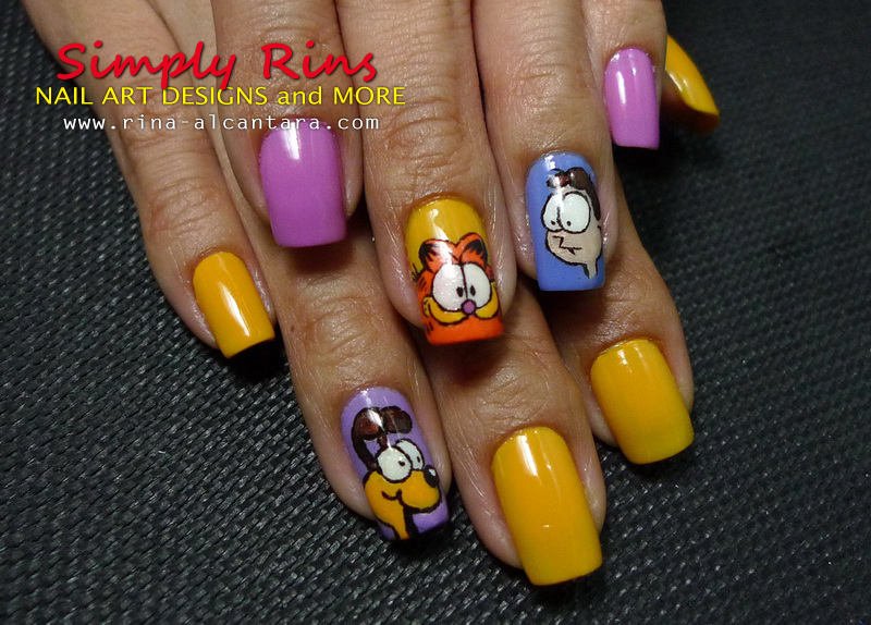 Nail Art Garfield Simply Rins